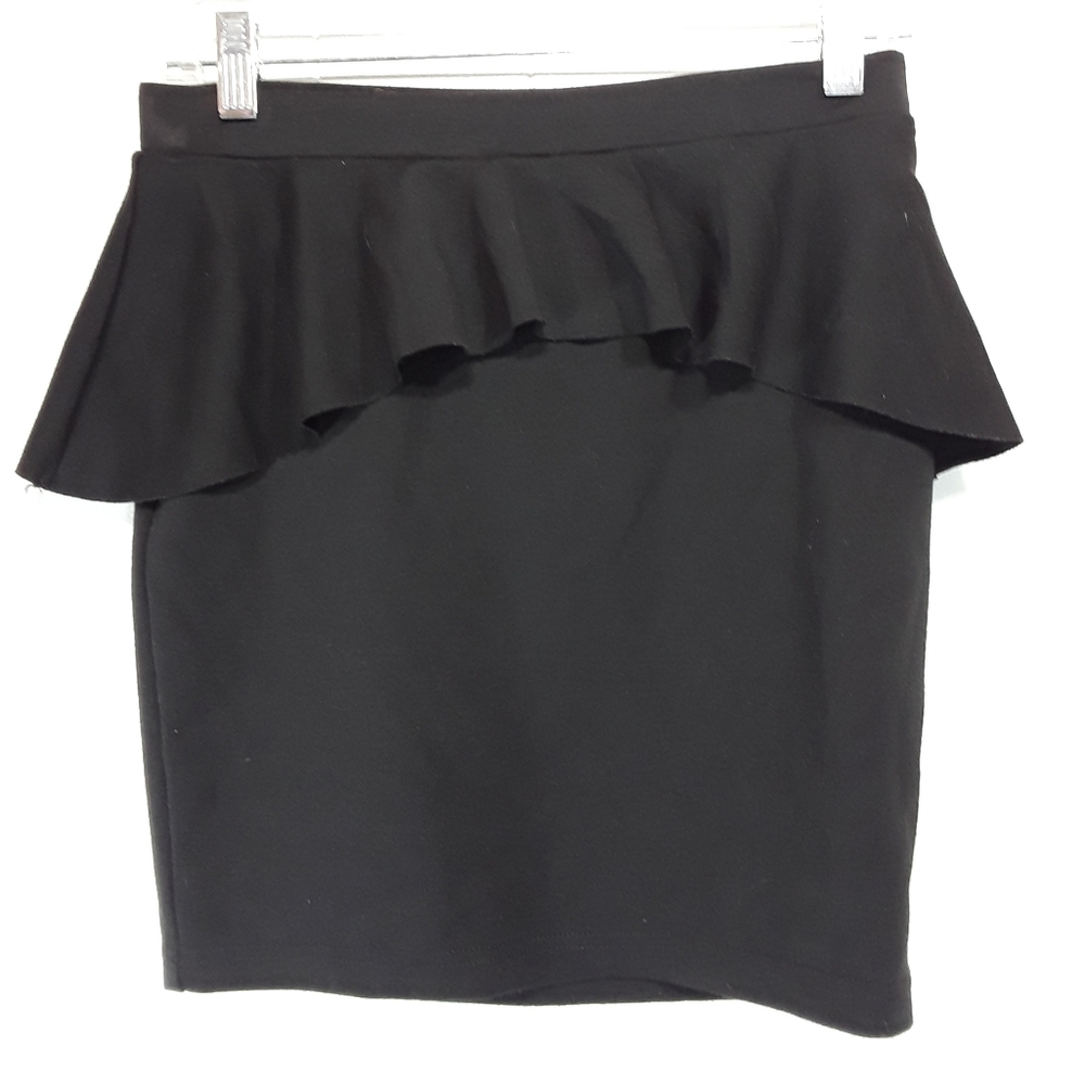 Candies peplum style black mini skirt size small
